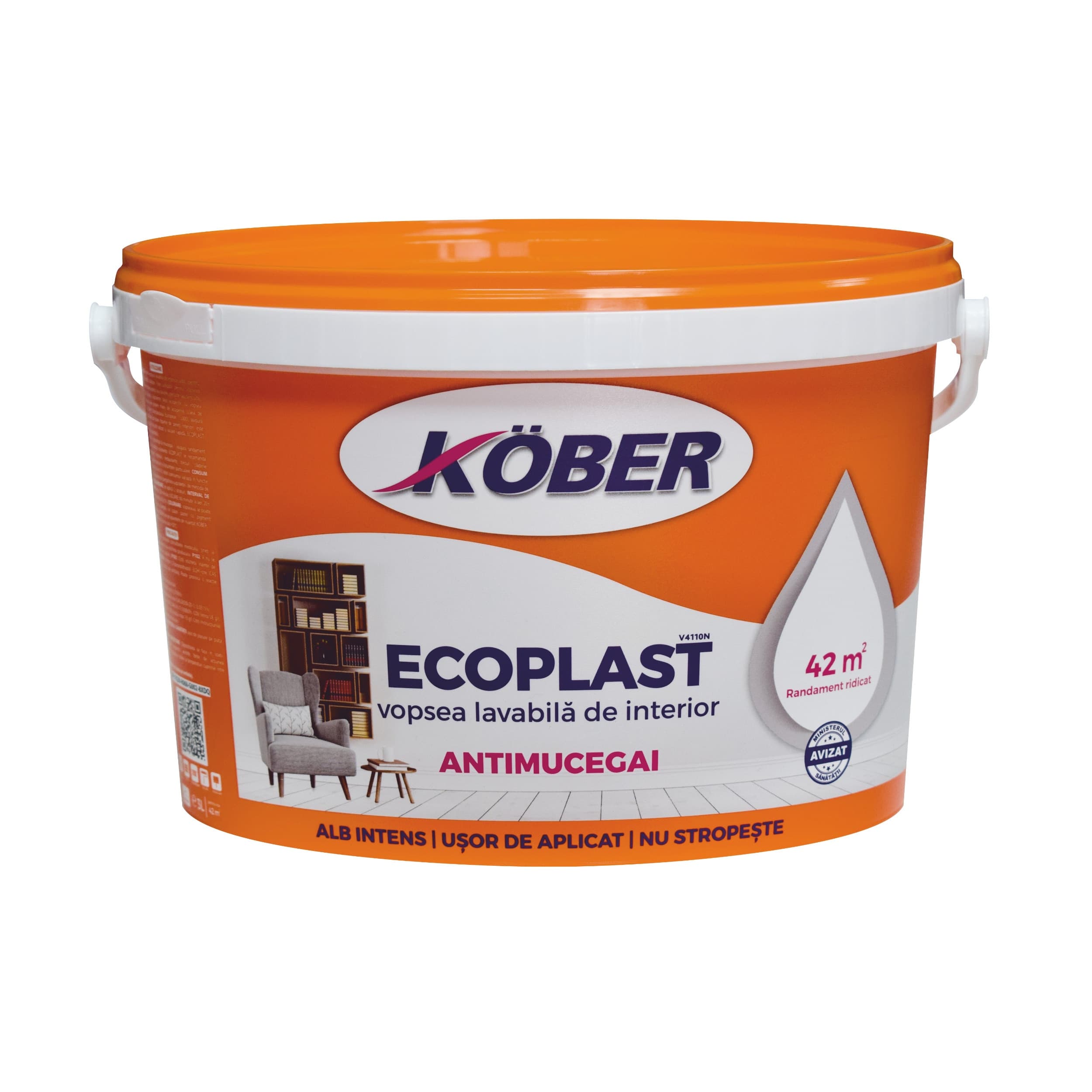 Kober Vopsea Lavabilă Ecoplast Antimucegai