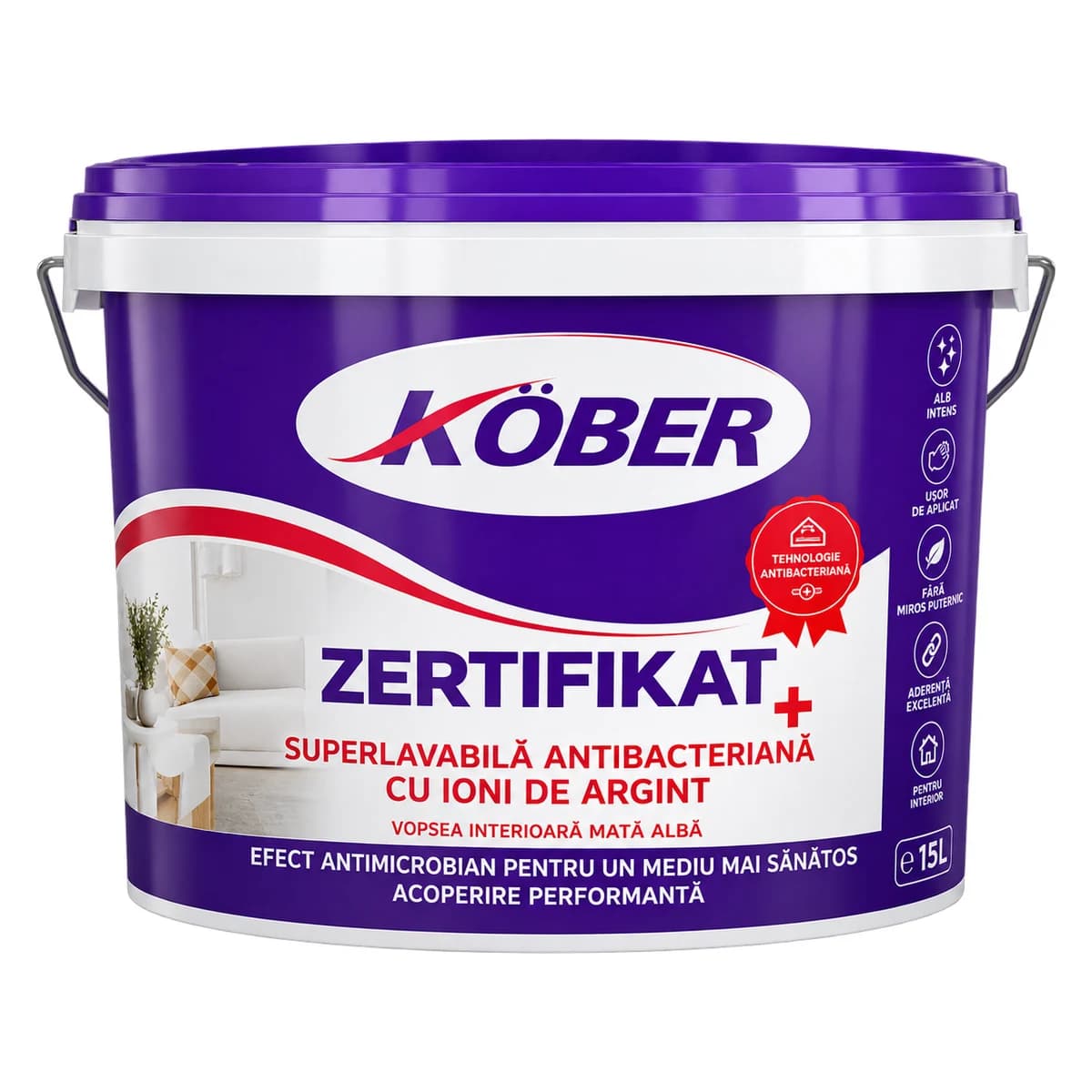 Kober Vopsea Superlavabilă Zertifikat+ Ioni de Argint